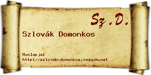 Szlovák Domonkos névjegykártya