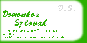 domonkos szlovak business card